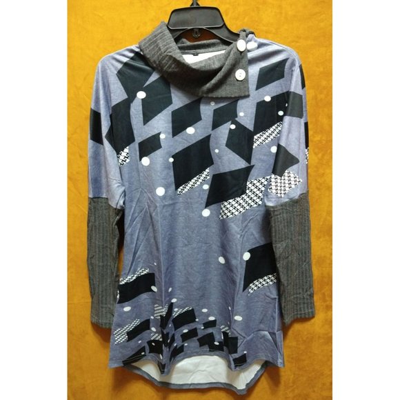 Grey light Sweater Tunic Blouse size Small - Picture 7 of 7